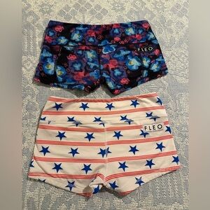 LOT of 2 FLEO Women’s Stars & stripes plus shorts sz S